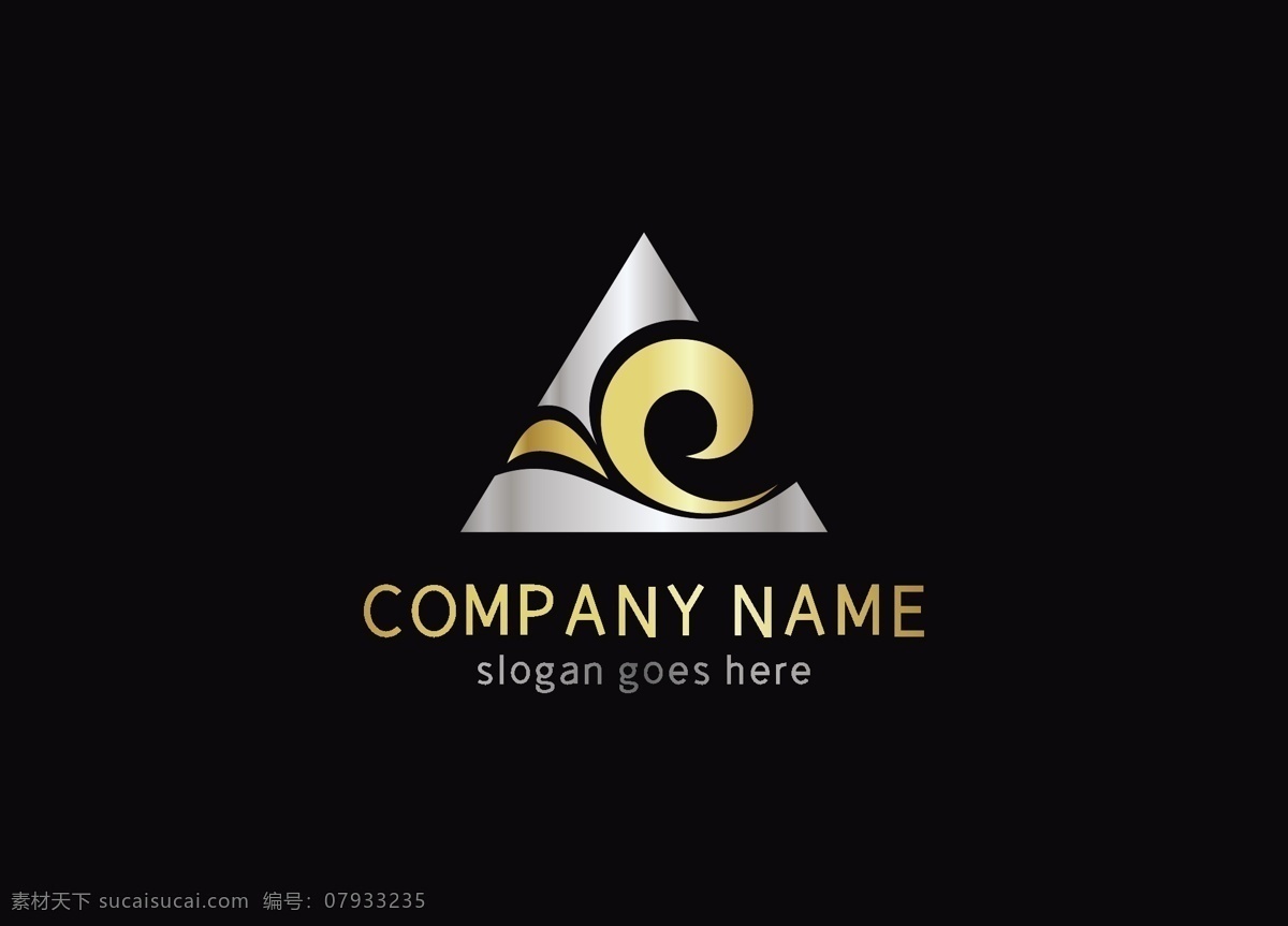 金色 大气 简约 渐变 房地产 三角 logo logo设计 标志设计 地产logo 大气logo 简约logo 创意logo 三角形状 图形组合 简约大气 渐变logo 立体logo