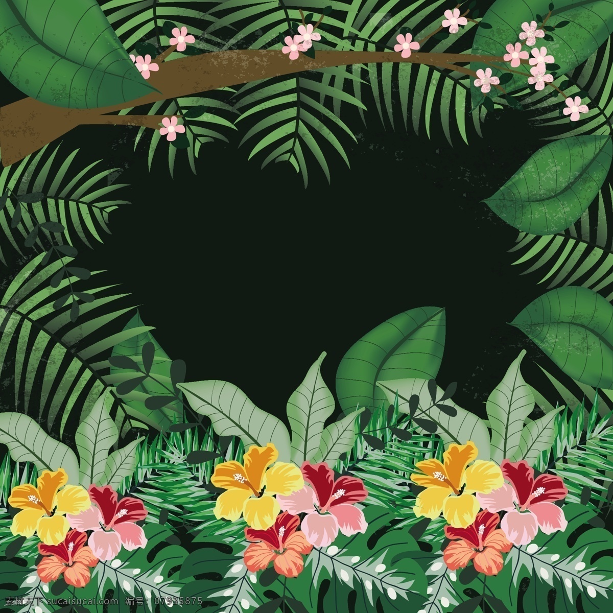 热带植物背景 手绘背景墙 水彩画 背景 热带植物 北欧风格 植物 热带 植物背景 北欧背景 热带背景 风格 背景风格 背景植物 分层