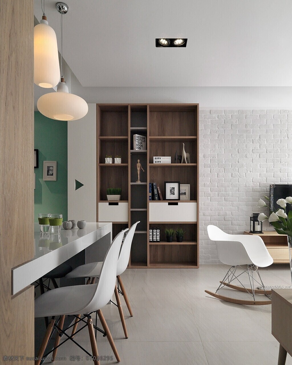 现代 客厅 浅色 地板 室内装修 效果图 白色背景墙 白色椅子 白色桌子 客厅装修
