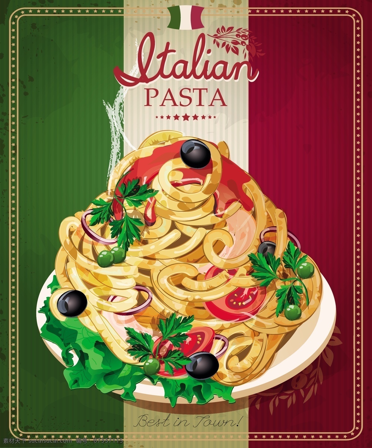 复古 意大利 面食 菜单 覆盖 向量 矢量盖 盖 意大利面食 矢量图
