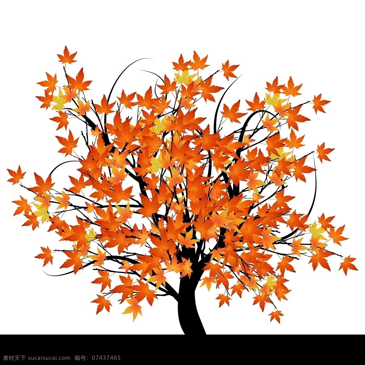 矢量 舞动 的卡 通 枫树 卡通枫树 卡通树 抽象树 红叶 手绘树 树叶 秋色 秋季 秋天 底纹边框 背景底纹
