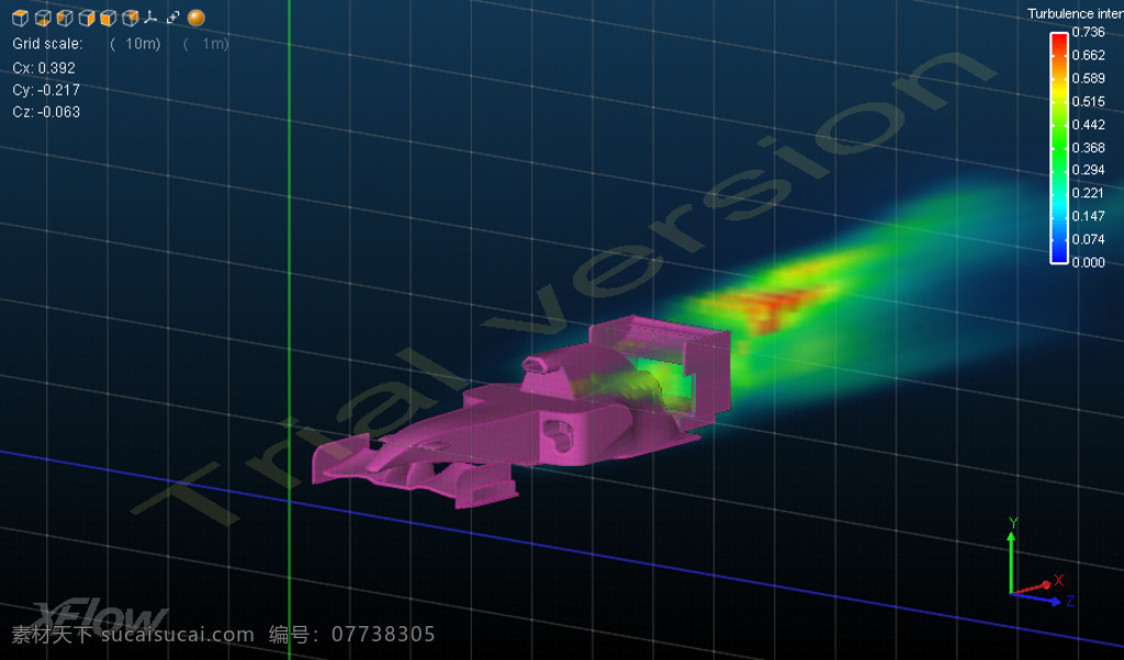 xflow 模拟 湍流 f1 汽车 3d模型素材 其他3d模型