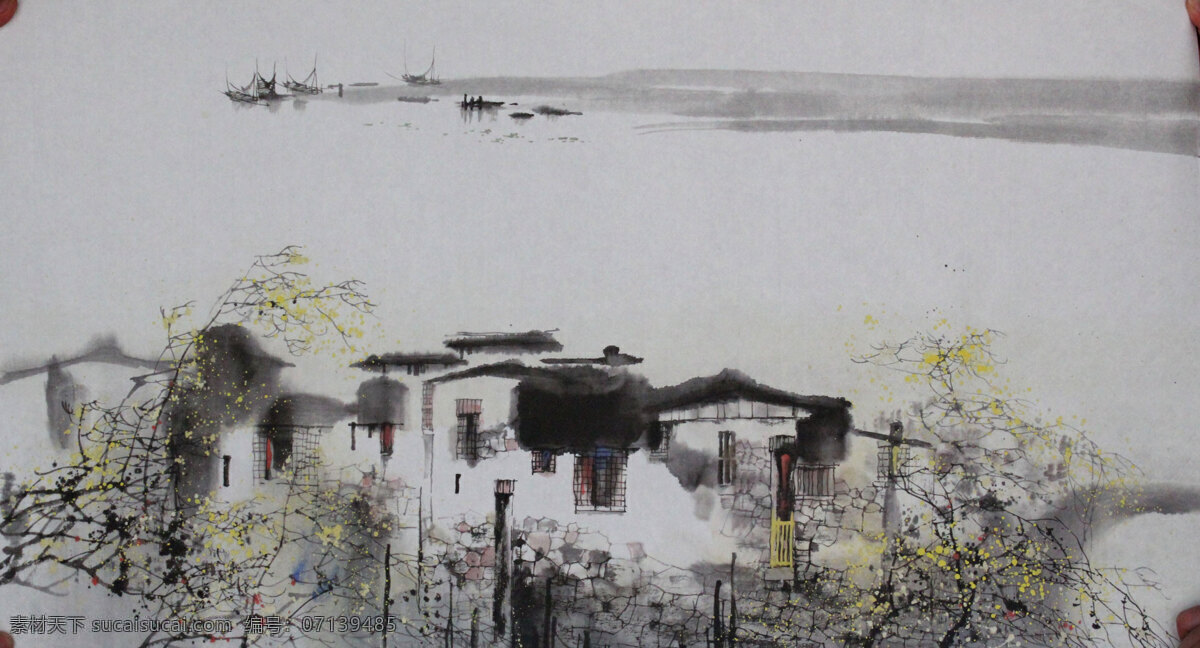 山水画 山水素材 水墨 家居装饰素材 山水风景画
