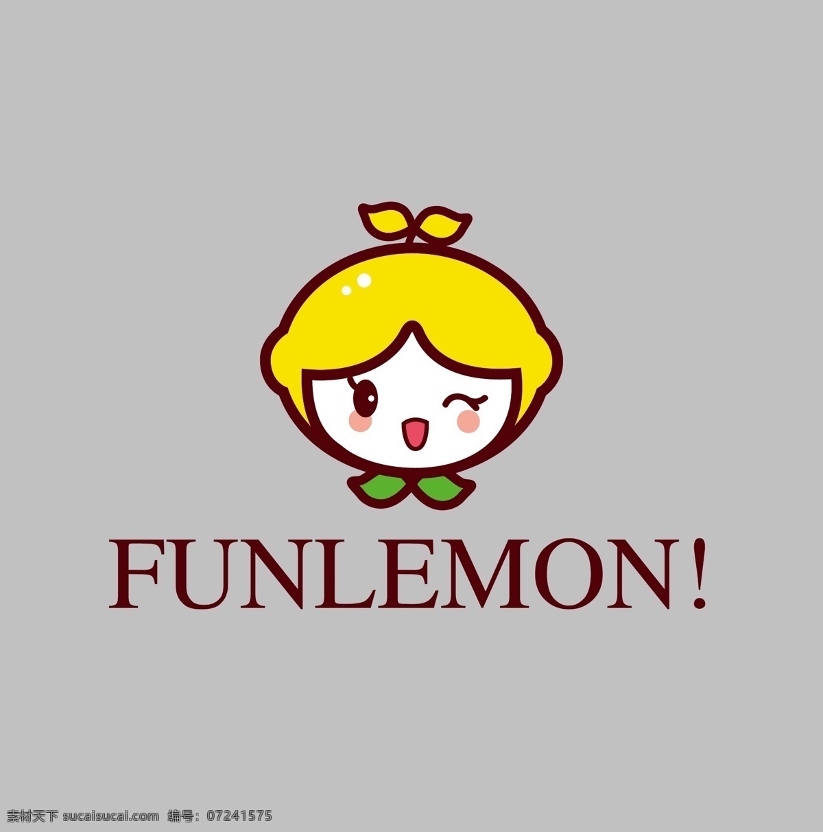 欢乐柠檬 logo 卡通柠檬 小树叶子 睫毛柠檬 图案 funlemon logo设计