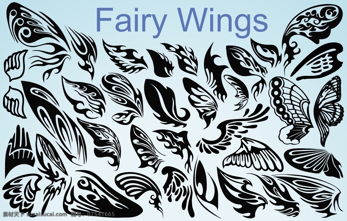 仙女 翅膀 蝴蝶翅膀 鸟类 生物世界 纹身 矢量 模板下载 仙女翅膀 鸟类翅膀 鸟类主题 psd源文件