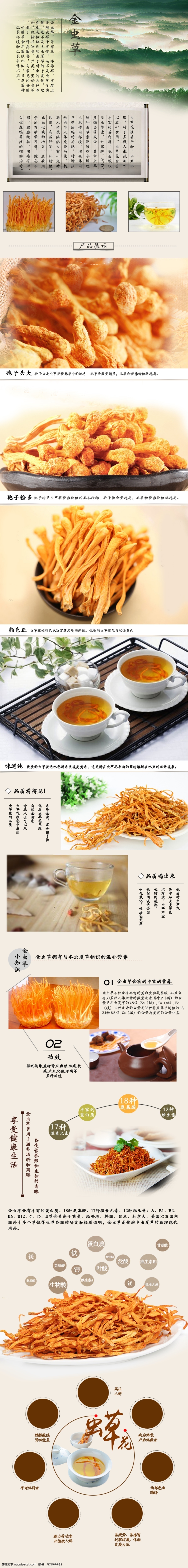 金虫草详情页 冬虫夏草 金虫草 虫草花 详情页 淘宝 分层 淘宝界面设计