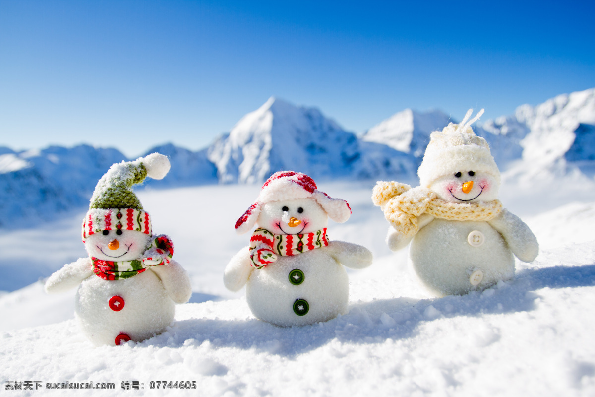 可爱 雪人 雪地 雪山 圣诞节 节日庆典 其他人物 人物图片