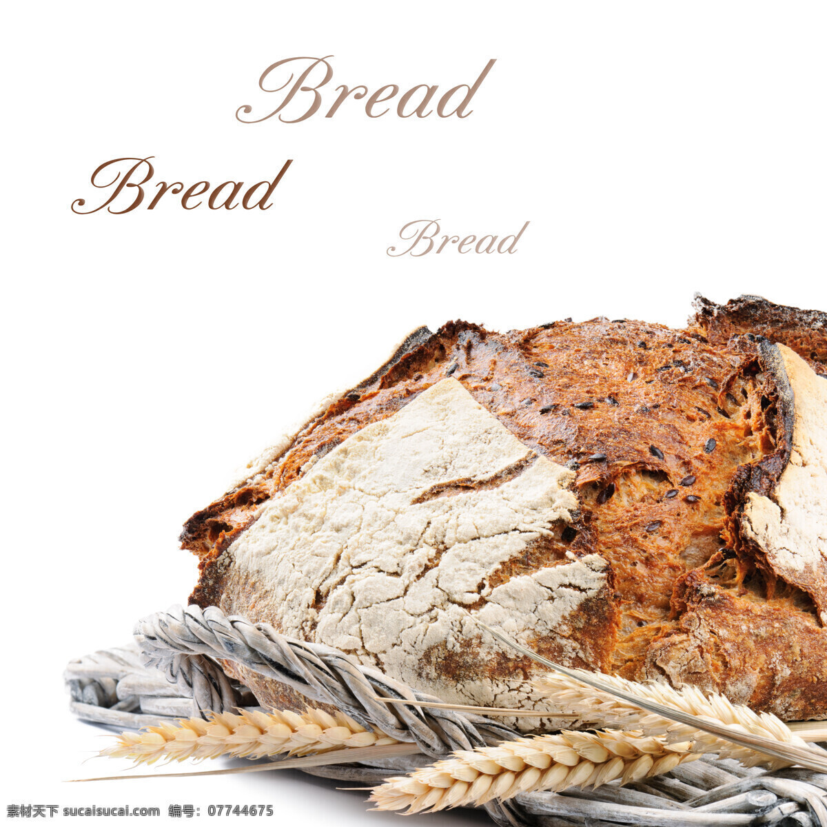 小麦与面包 小麦 老子 绳子 面包 面包素材 食物 美食 面包摄影 食品 外国美食 餐饮美食 白色