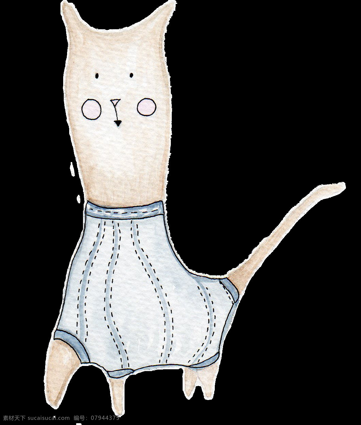 公仔 猫 卡通 透明 动物 黄色 透明素材 免扣素材 装饰图案