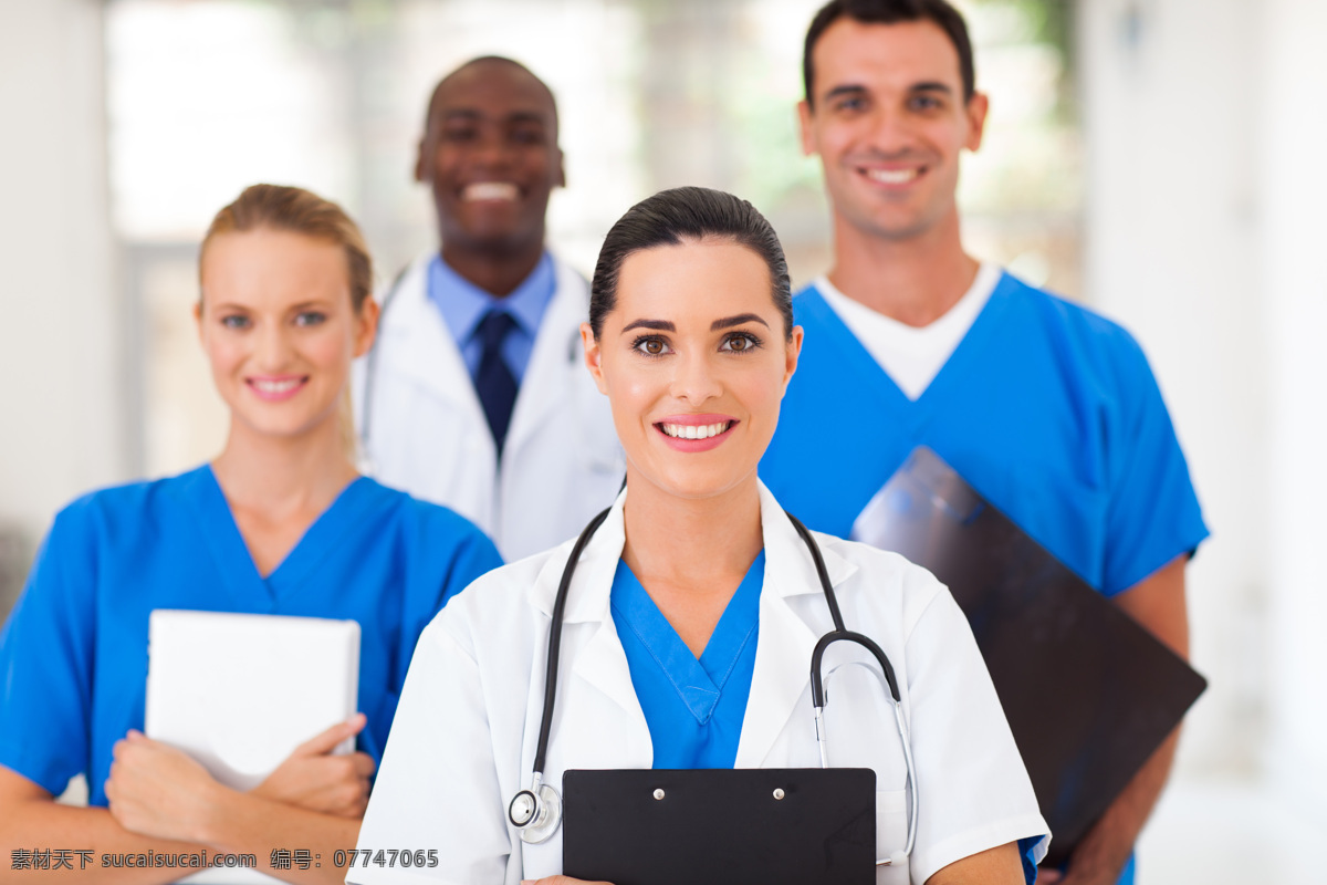 开心 微笑 一群 医生 医生团队 男医生 女医生 女护士 天使 医务人员 职业女性 职业人物 医疗护理 现代科技
