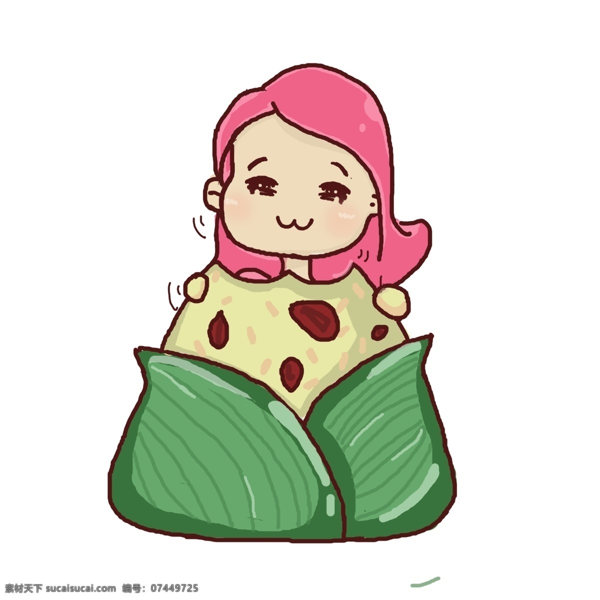 端午节 可爱 粽子 画 手绘 传统节日 手绘粽子 粽子节 美食插画