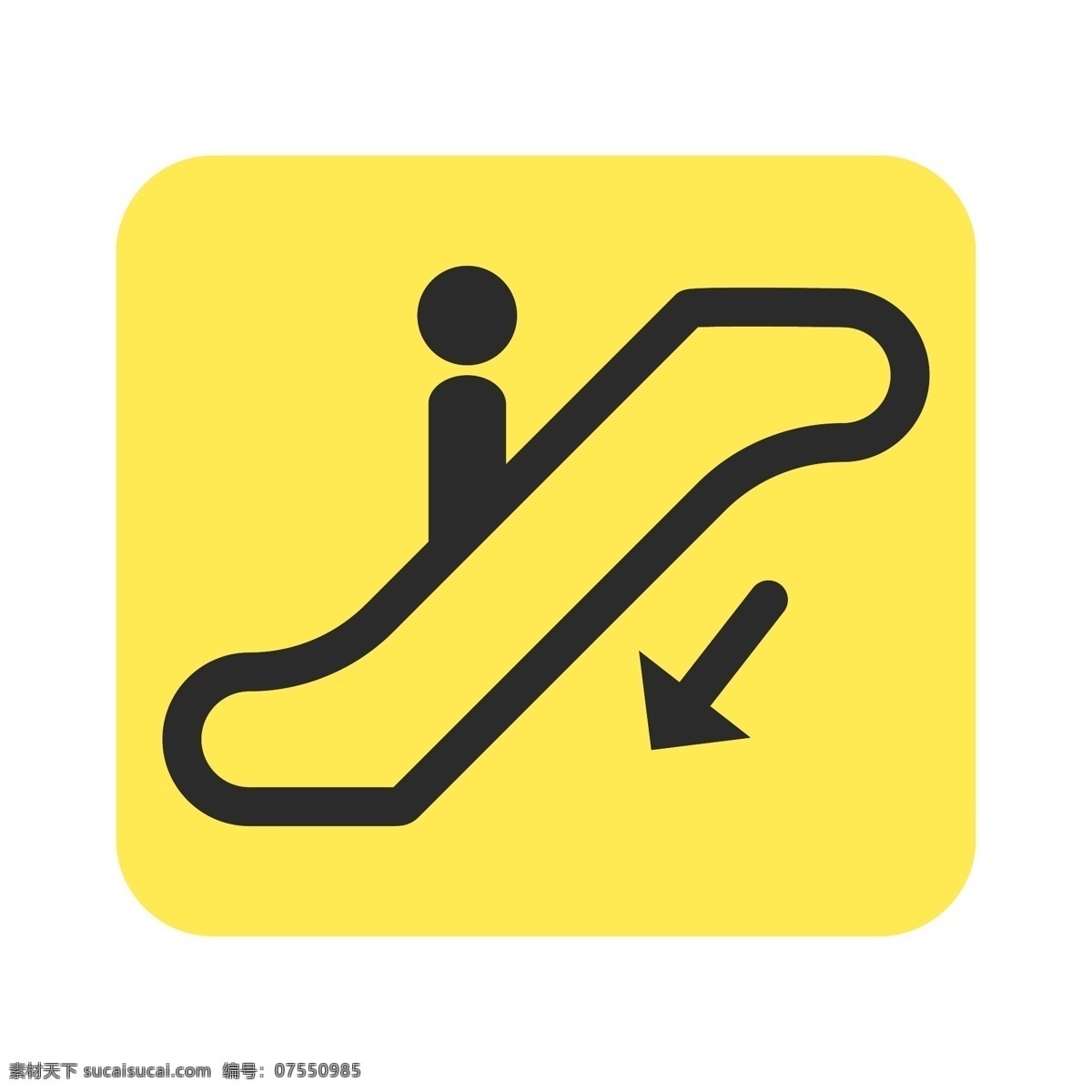 矢量 电梯 标识 扶梯 下行 卡通图案 电梯标识 电梯警示 电梯注意事项 电梯警示图标