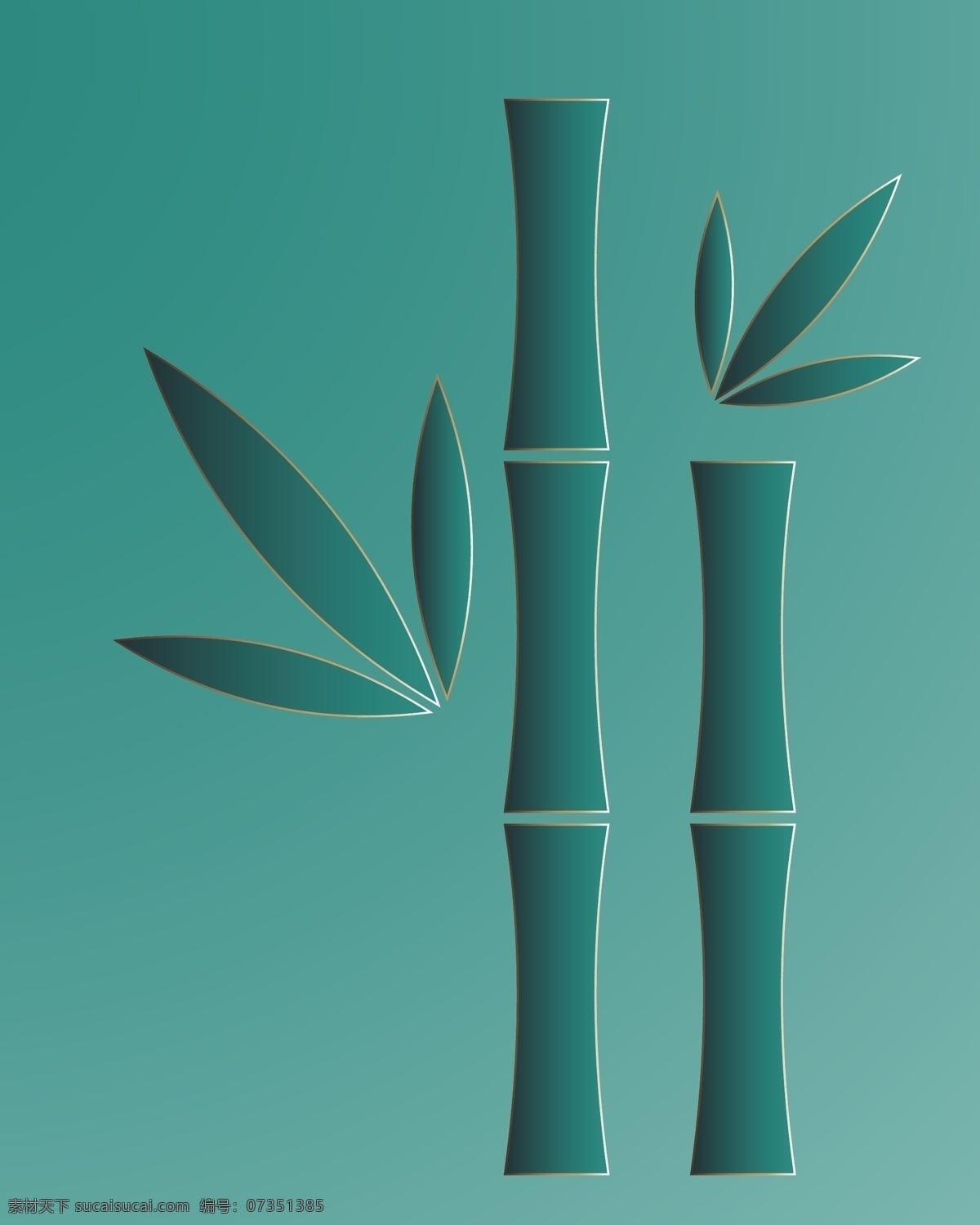 新中式 翠竹 竹子 元素 中式 翠绿
