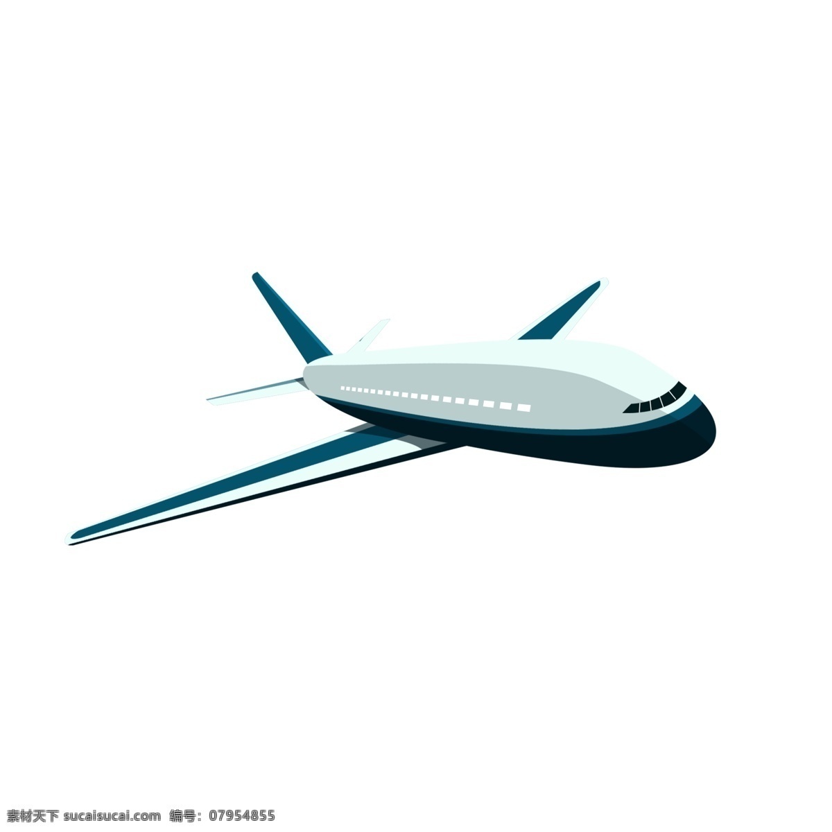 蓝色 航空 飞机 交通工具 扁平 风 元素 交通运输 扁平风