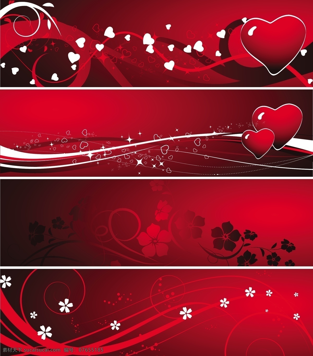 情人节 浪漫 花纹 背景 矢量 banner 爱心 波浪 底纹 古典 免费 矢量素材 星光 节日素材 其他节日