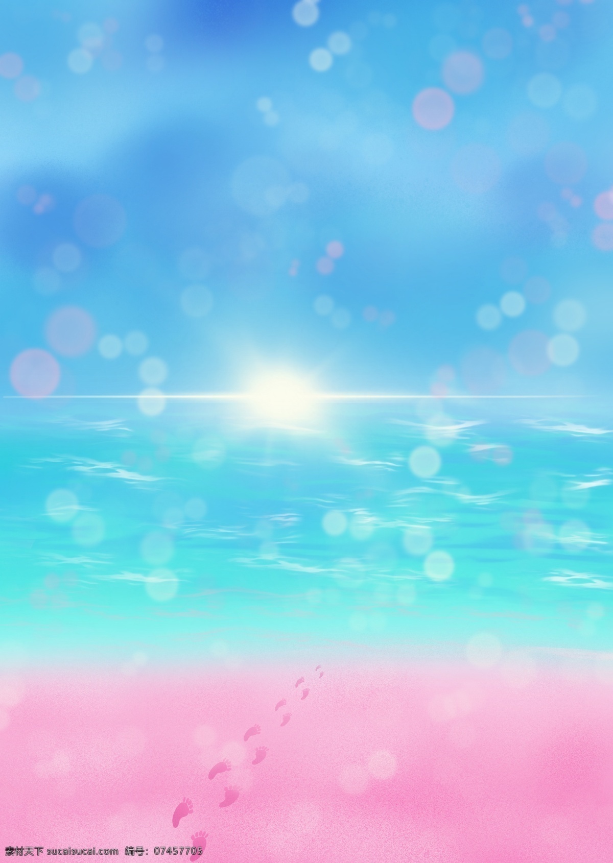 原创 浪漫 粉色 沙滩 海边 背景 图 粉色沙滩 夏日海边 浪漫的背景 海边光晕 阳光
