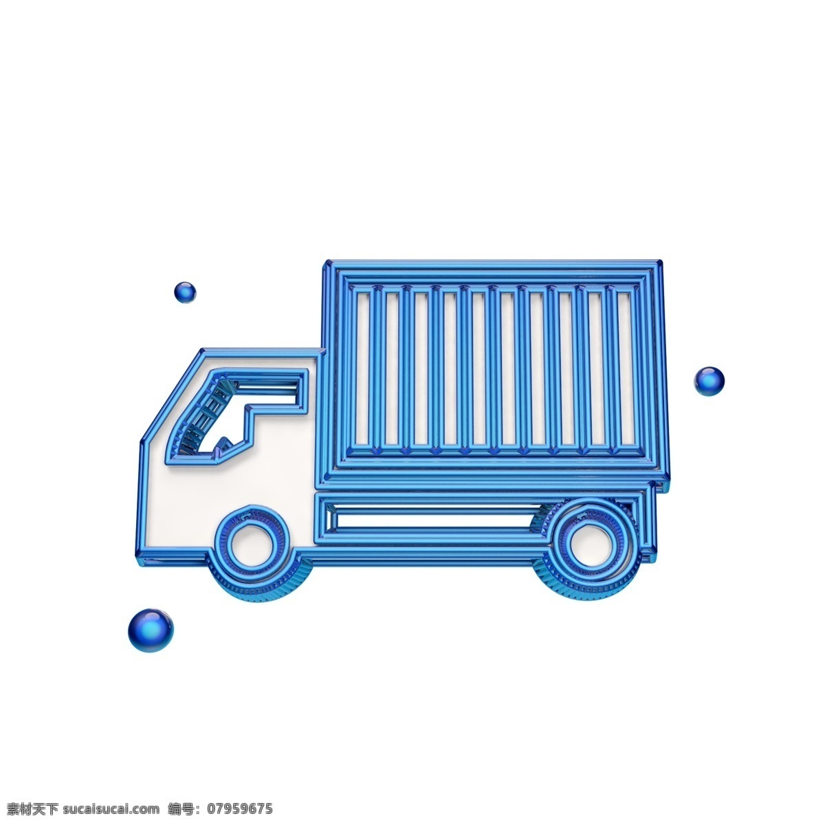 创意 货车 立体 图标 蓝色