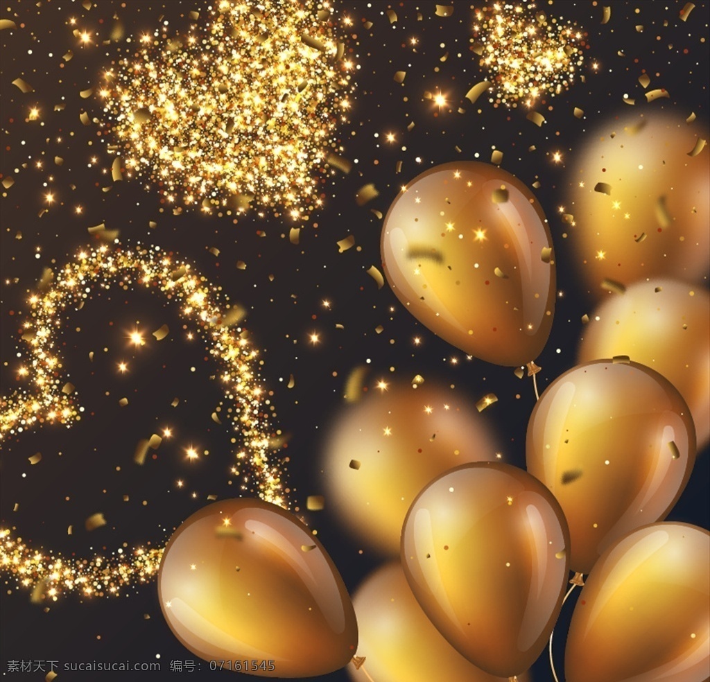 金色 粒子 心形 气球 金色粒子 发光粒子 爱心 金色气球 飘落的碎片 礼花 装饰 派对 狂欢 喜庆背景 浪漫背景 节日背景 海报背景 文化艺术 节日庆祝