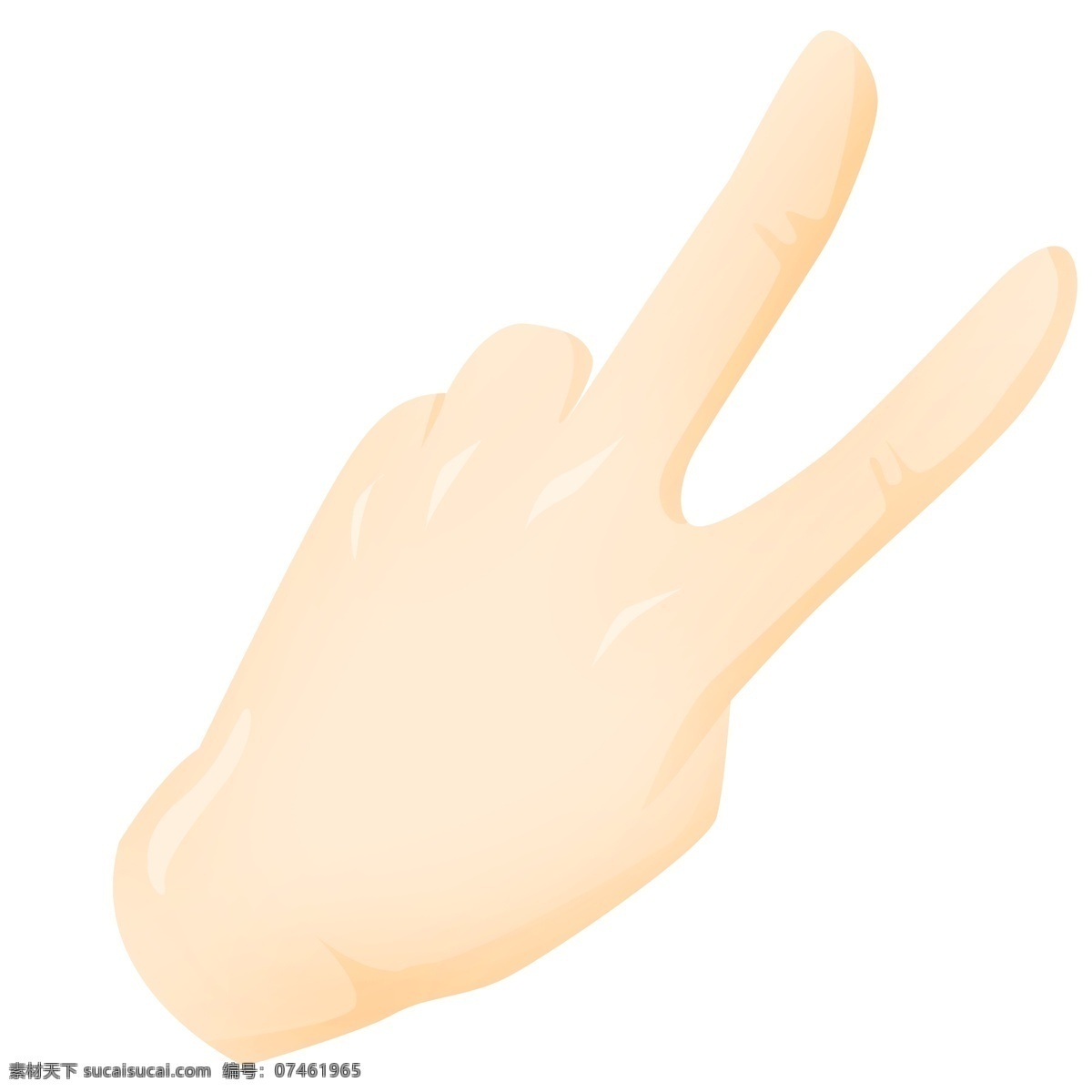 数字 手势 插画 数字2的手势 卡通插画 手势的插画 肢体语言 哑语 摆姿势 手语 好看的手势