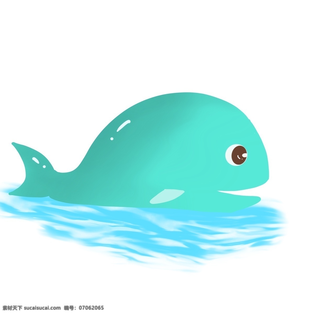 海底动物鲸鱼 海底 动物 鲸鱼 可爱 蓝色 卡通