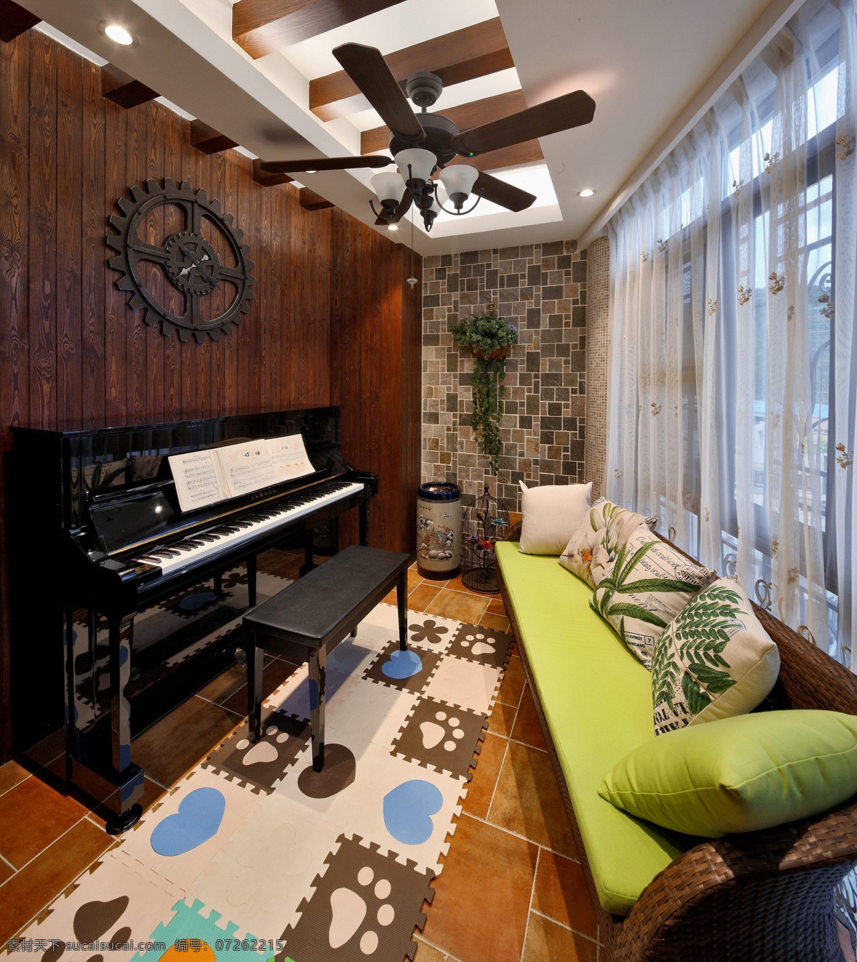 美式 时尚 钢琴 室 设计图 家居 家居生活 室内设计 装修 室内 家具 装修设计 环境设计 钢琴室