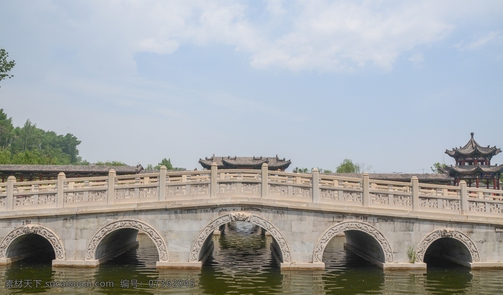 拱桥 旅游 景点 晋祠 蓝天 白云 风景 名胜古迹 旅游摄影 人文景观