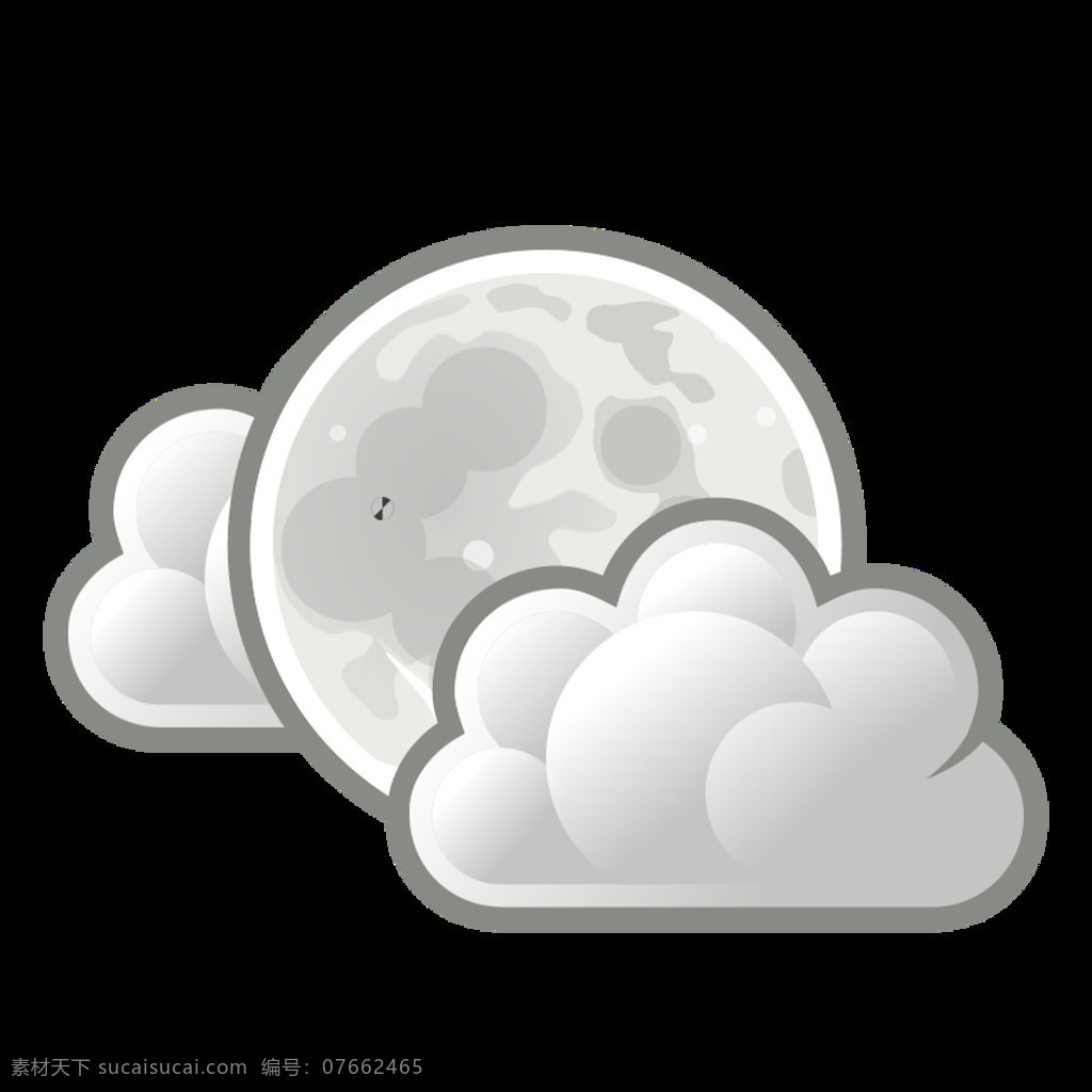 探戈 天气 很少 云 夜晚 图标 月亮 晚上 天空 svg 黑色