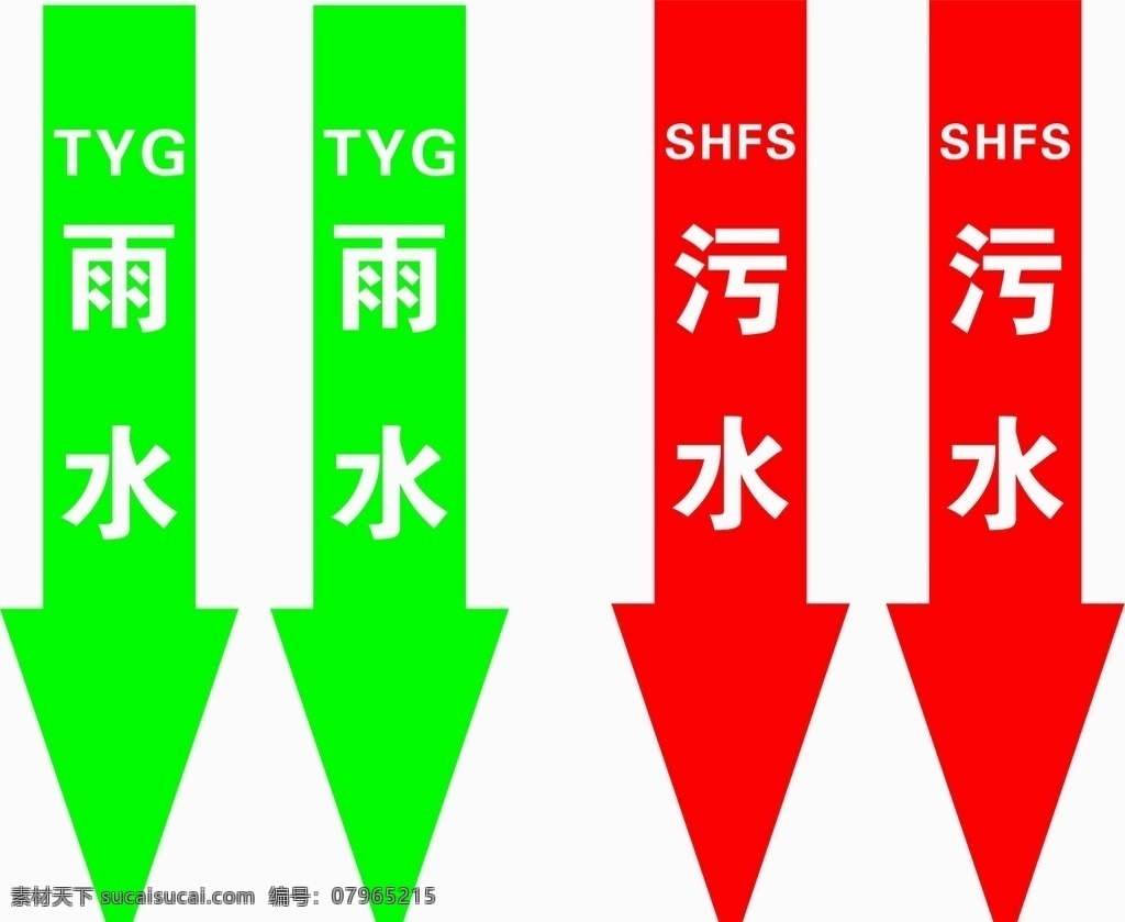 排污 标识 箭头 贴纸 水管 标识牌