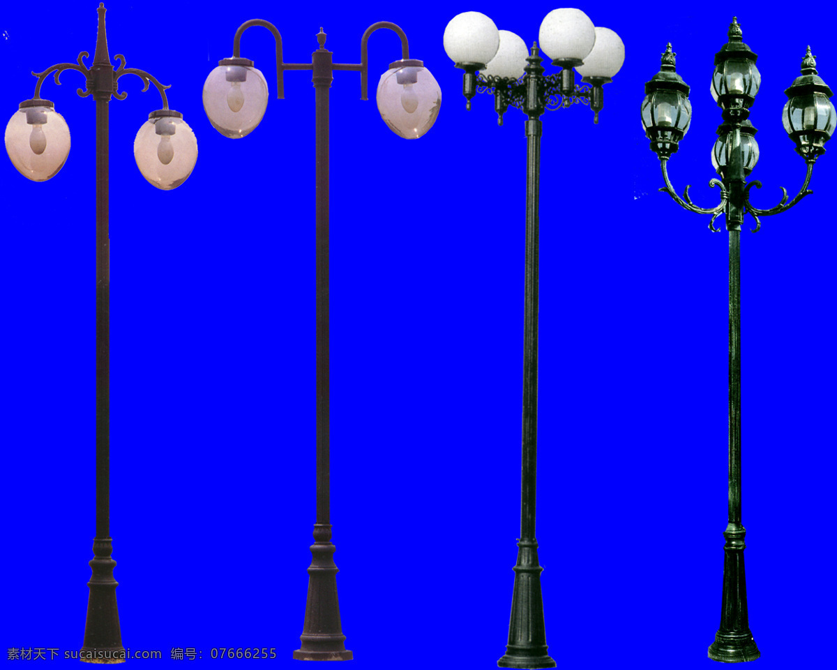 街灯 小品 配景素材 灯具素材 园林 建筑装饰 设计素材 蓝色