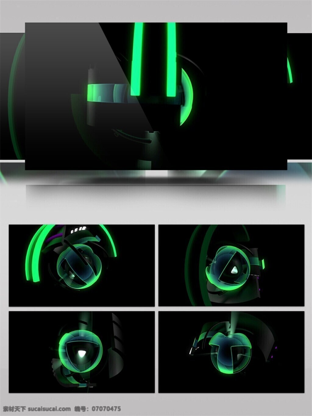绿色 光线 小球 运动 视频 科技感 光效 球体 旋转 视频素材 动态视频素材