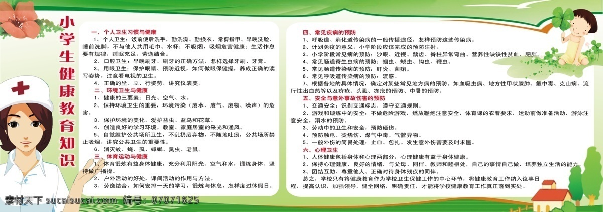 房子 广告设计模板 卡通 卡通小人 绿色 喷绘 清爽展板 写真 小学生 健康教育 展板 学校 cmyk模式 医生 展板模板 源文件 其他展板设计