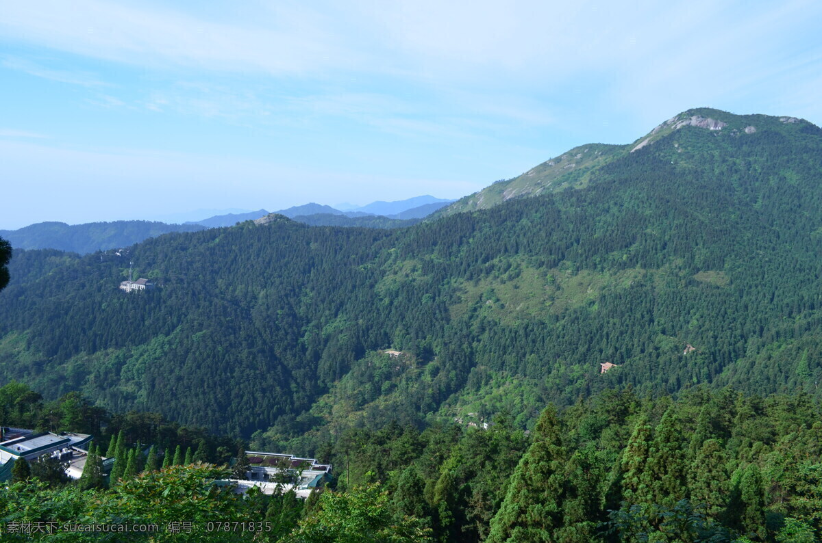 山脉 山峰 高山 南岳衡山 蓝天 南岳 衡山 树林 植被 寿岳衡山 衡山风光 旅游摄影 国内旅游