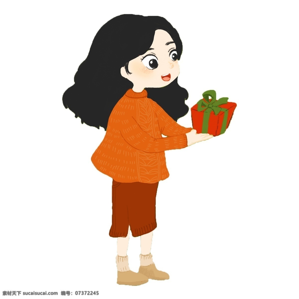 手绘 卡通 时尚 女孩 装饰 可爱 免扣素材 透明素材