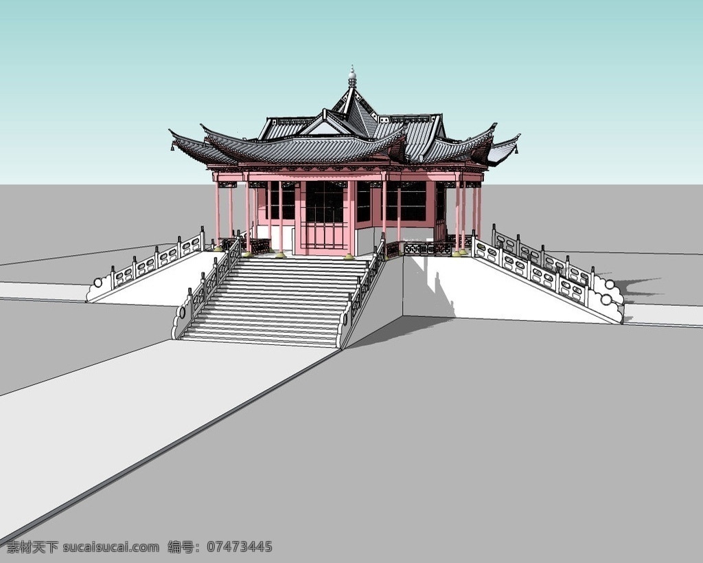 古建3d模型 殿堂 石雕 台阶 栏杆 飞檐 斗拱 三维 立体 skp模型 poss 造型 经典 仿古 民族风 中国元素 精模 3d模型精选 其他模型 3d设计模型 源文件 skp