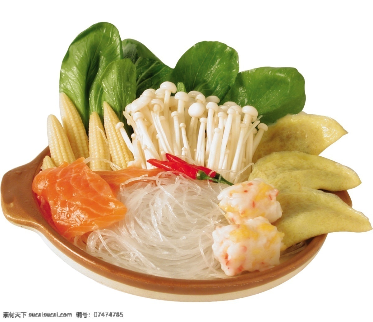 火锅 生菜 粉丝 盘子 食物 食物原料 psd源文件