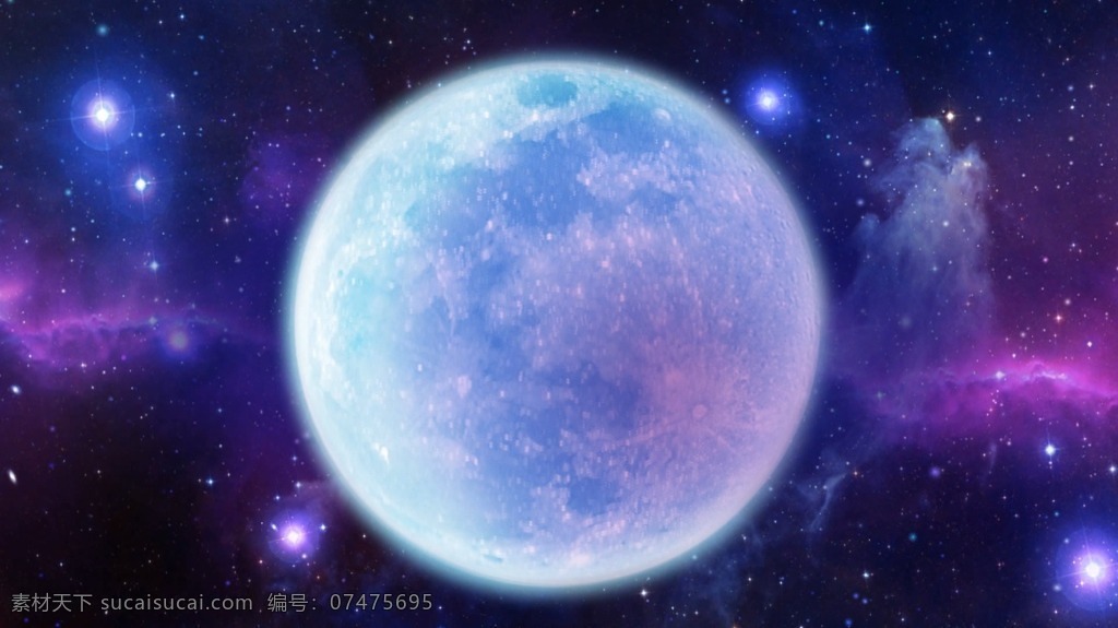 圆圆的月亮 圆月 动态 视频 星空