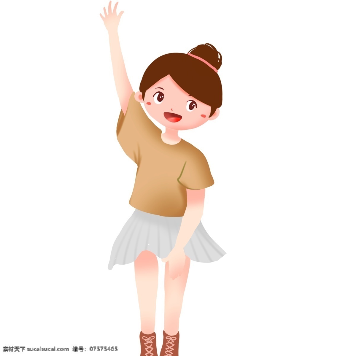 清新 手绘 拍照 少女 可爱 女孩 人物 卡通 女生