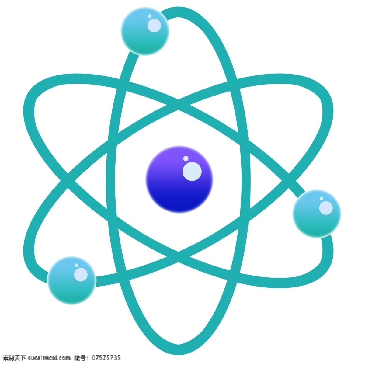 矢量图 原子 结构图 绿色 线条 不规则图形 蓝色 流畅 化学 分子结构图