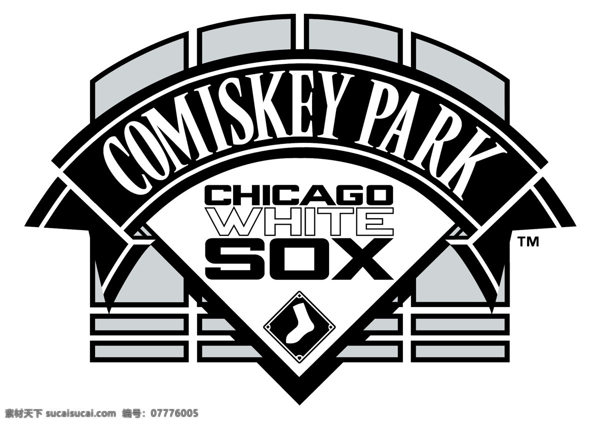芝加哥 白 袜 队 科米 斯基 公园 美国 职 棒 大联盟 棒球 俱乐部 自由 标志 免费 psd源文件 logo设计