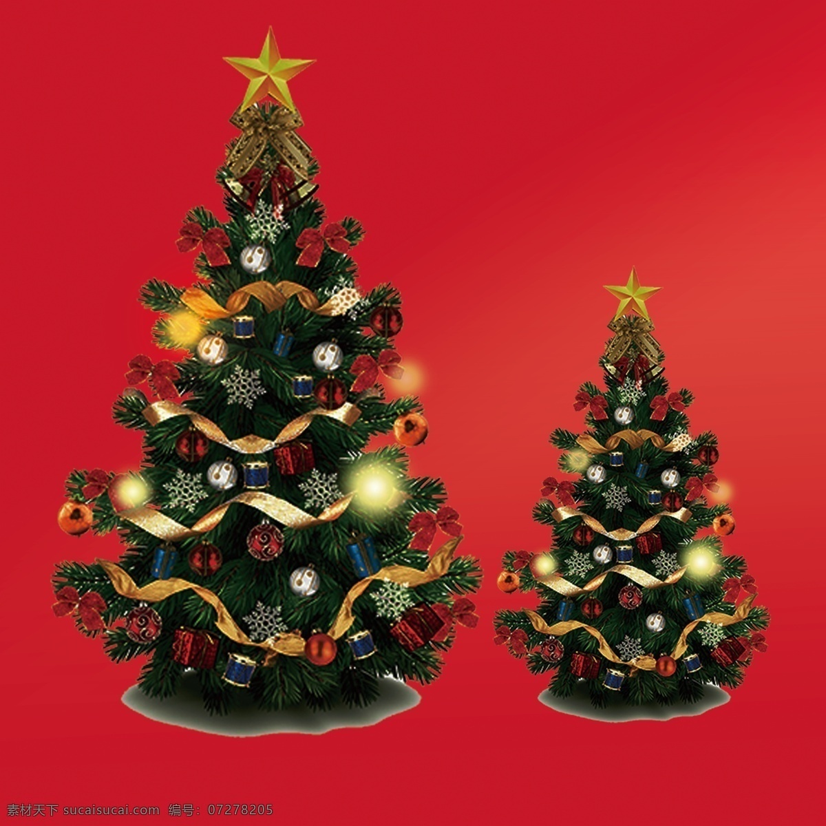 圣诞树 礼品树 装饰树 节日烘托素材 分层文件