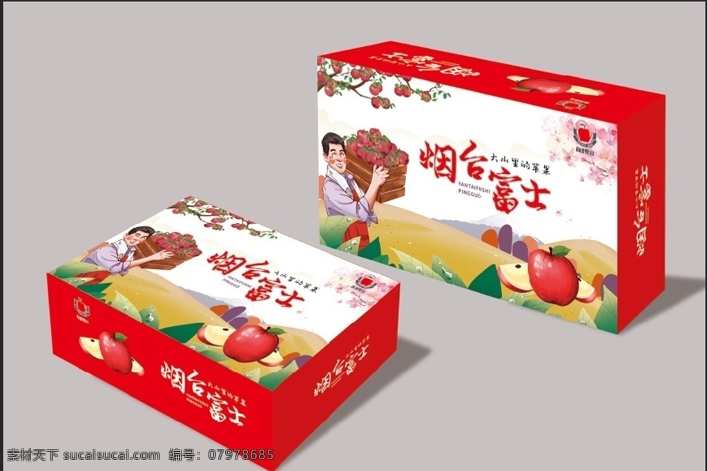 苹果 包装 礼盒 苹果包装 水果包装 富士苹果 烟台富士 礼盒包装