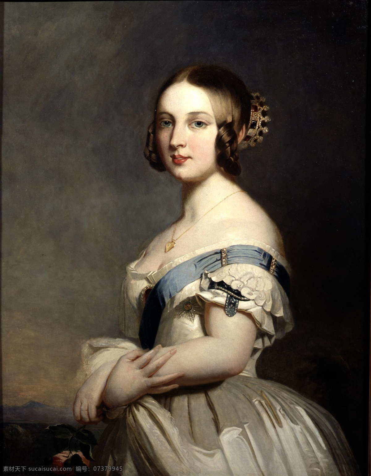 年轻 维多利亚 女王 德国画家 弗朗茨 温特 哈特 作品 英国女王 18岁 19世纪油画 油画 绘画书法 文化艺术