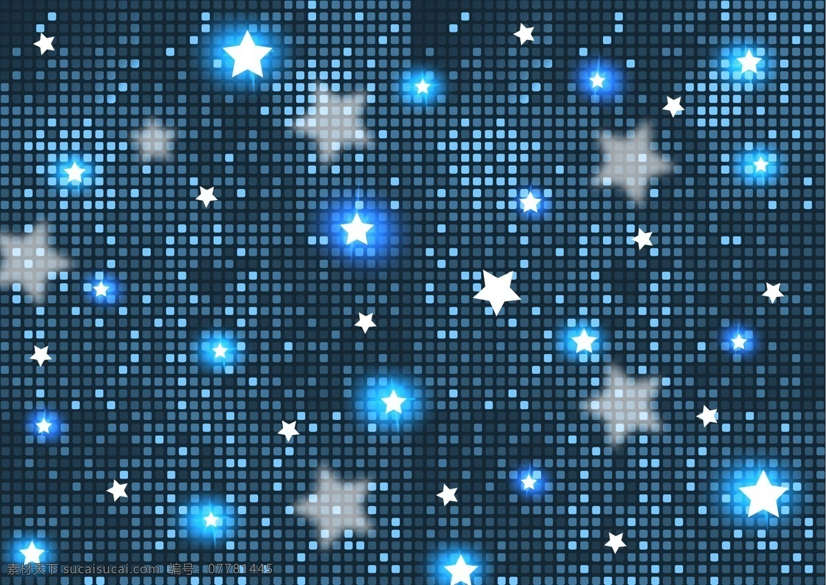蓝色 星星 矢量 海报 背景 模板 科技 创意 马赛克 光感 炫酷 商务 几何