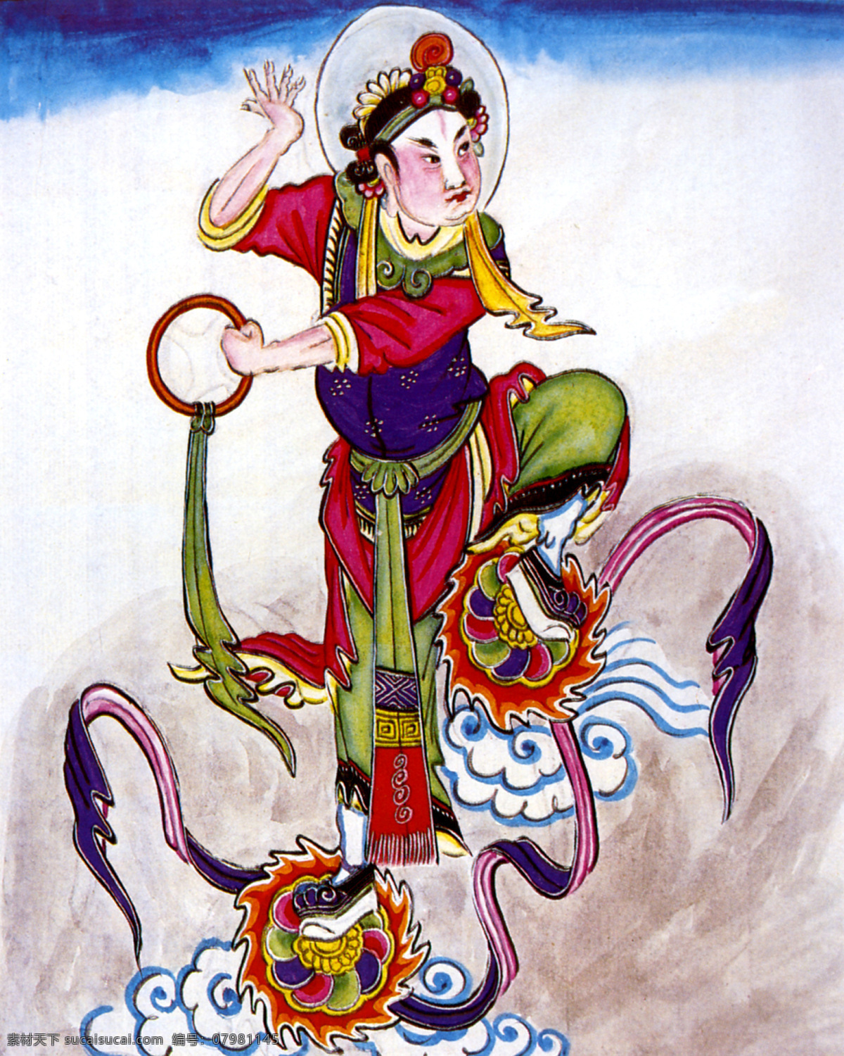 上八仙 哪吒 八仙过海 线稿 中国风 水墨画 古典插画 绘画书法 文化艺术
