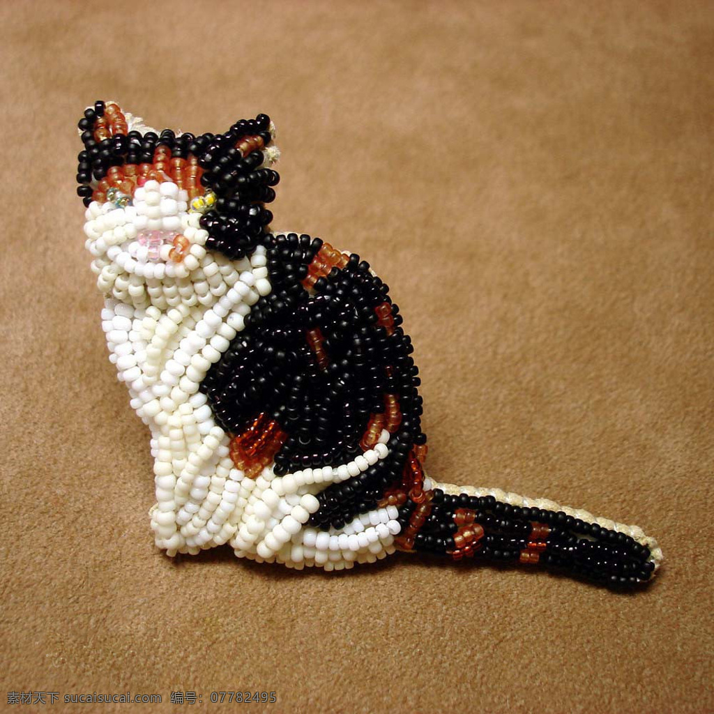 钉珠 动物 猫 免费素材 面料图库 服装图案 棕色