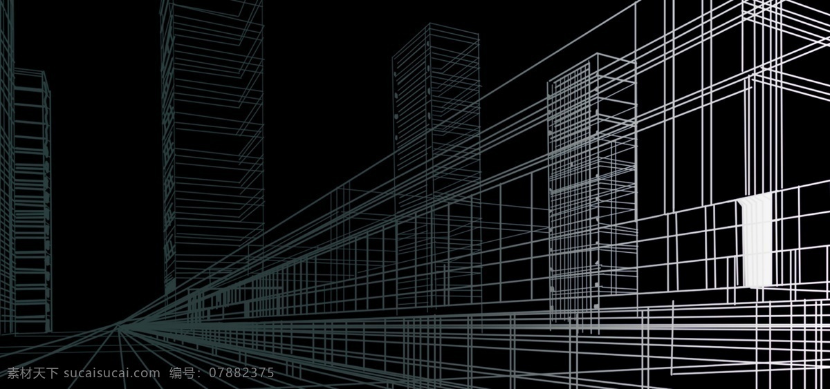 黑色 光效 建筑 背景 线条 科技风 质感 简约 大气 纹理 商务