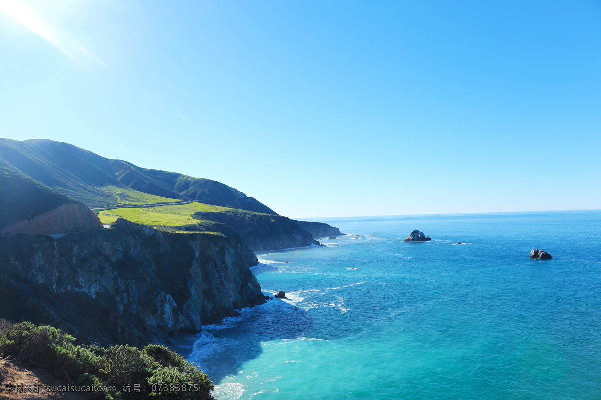 美国西海岸 加利福尼亚 美国黄金海岸 蓝天碧水 加州一号公路 自然 海岛 自然景观 风景名胜
