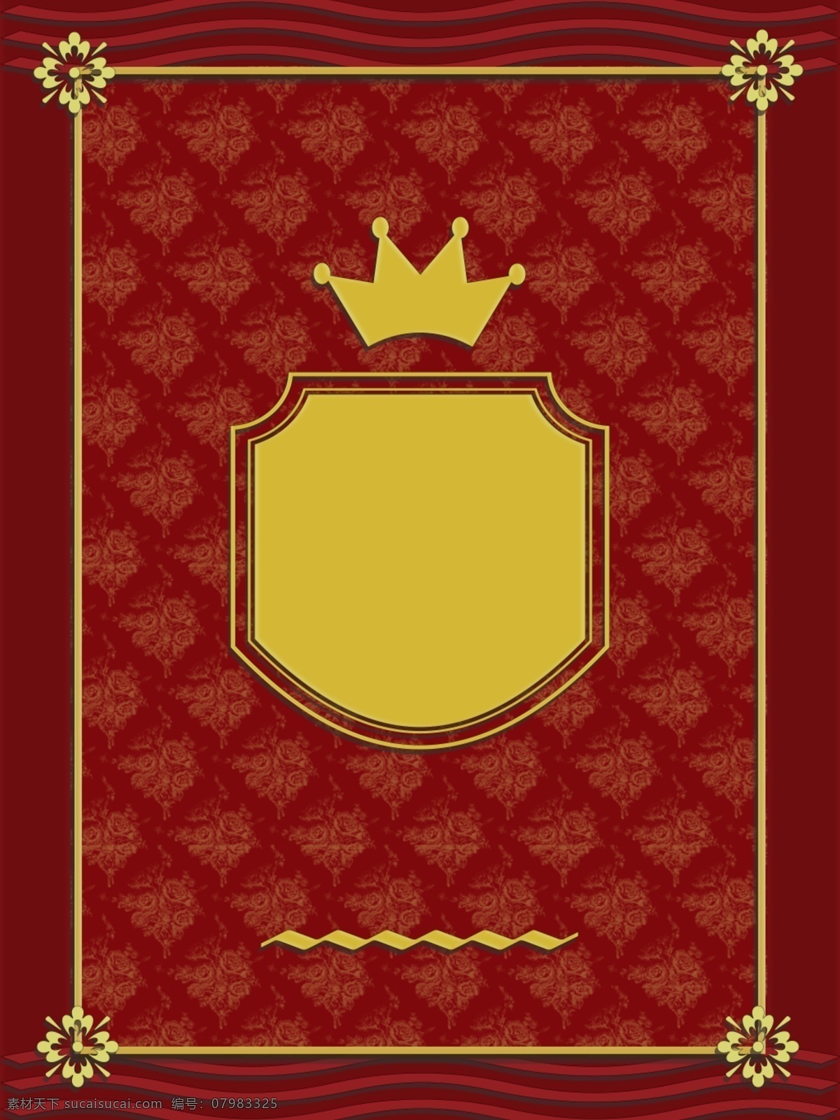 欧式 复古 红 金 封面 边框 背景 皇冠