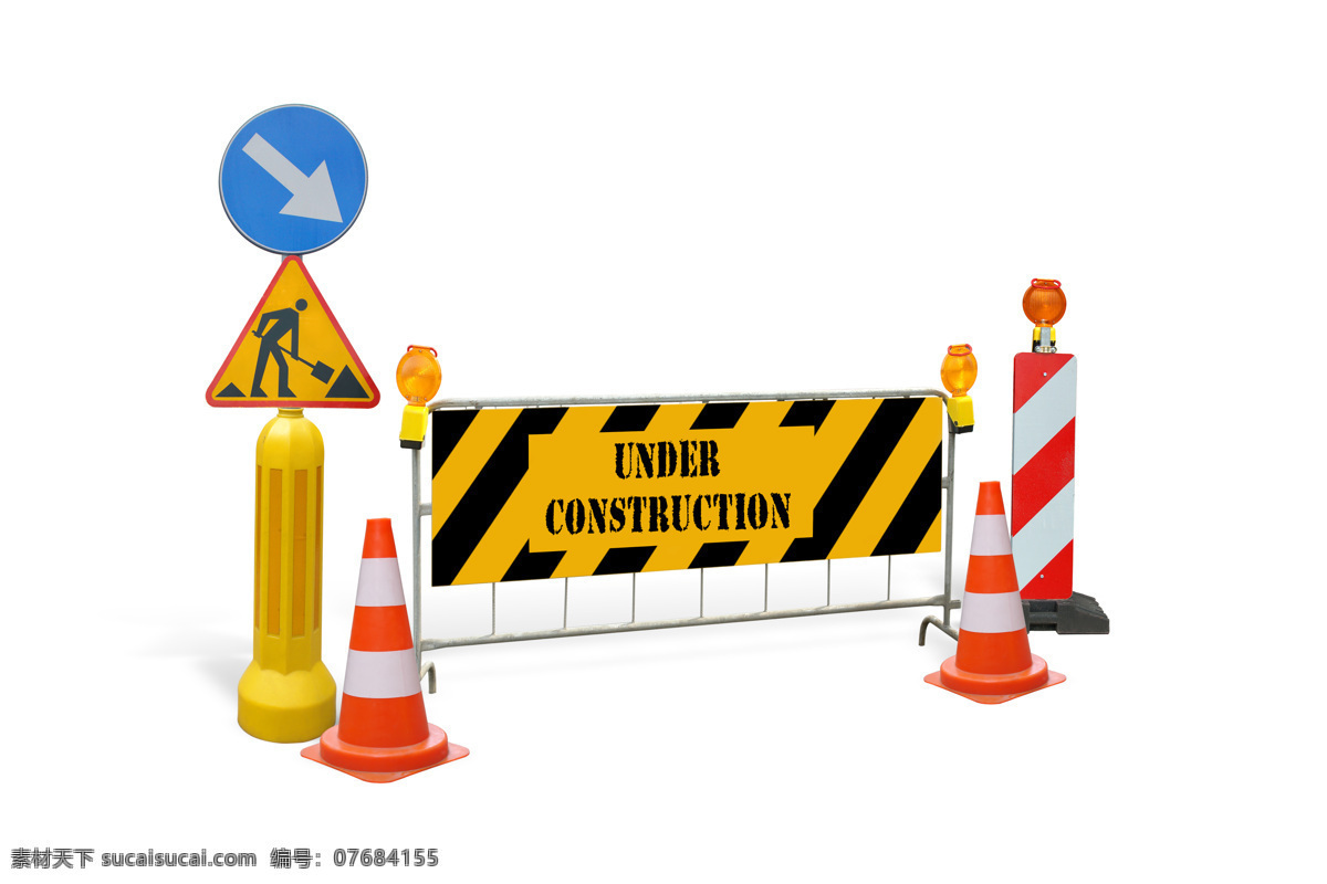 3d设计 安全 道路 高清 路障 施工 指示牌 设施 障碍 3d创意设计 psd源文件