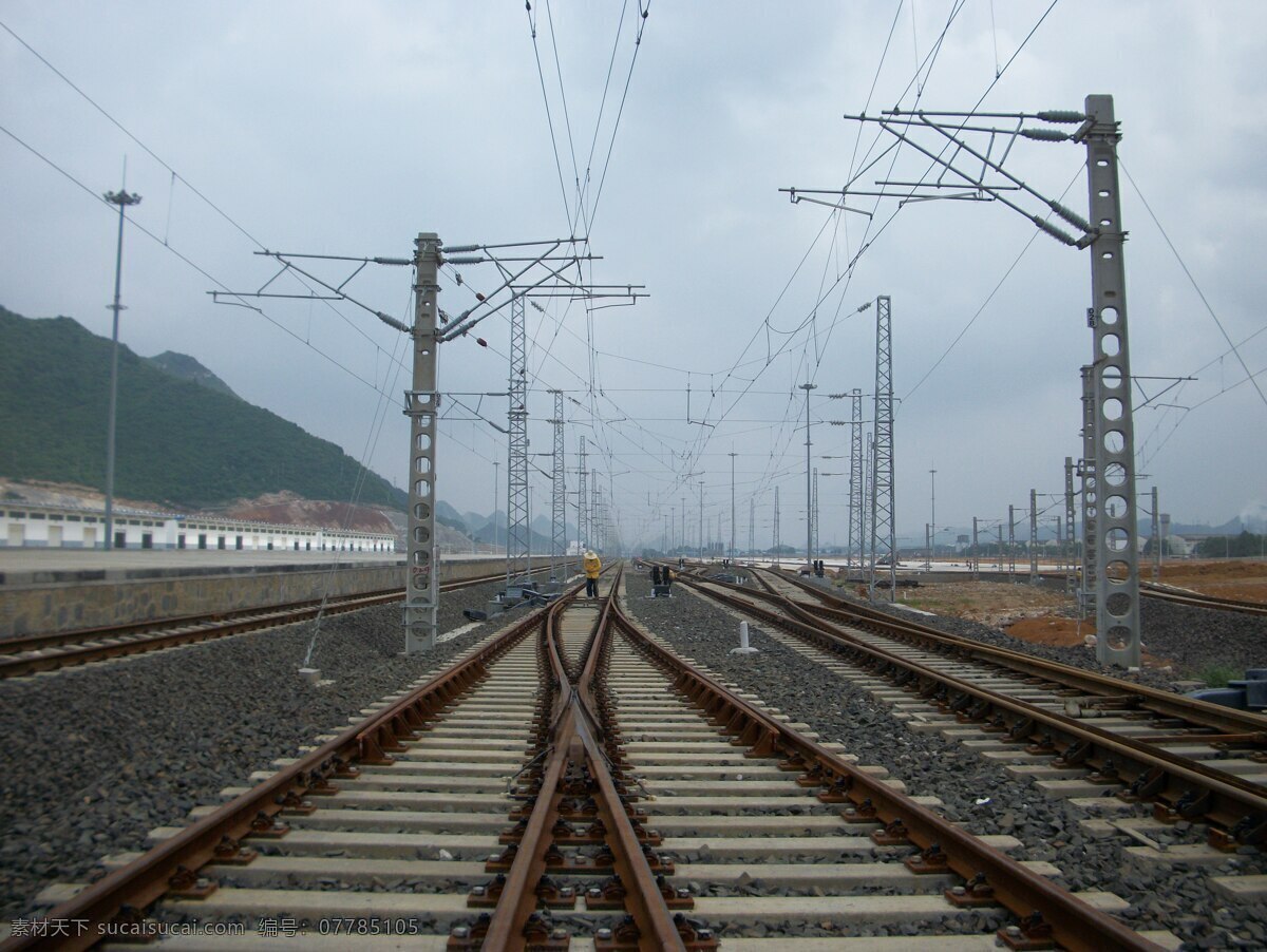 铁路线 轨道 交通工具 铁路 网线 现代科技 改貌 货场 矢量图